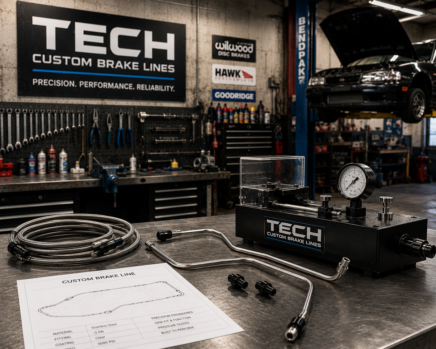 TECH Custom Built Brake Line (PER FOOT INSTALLED)